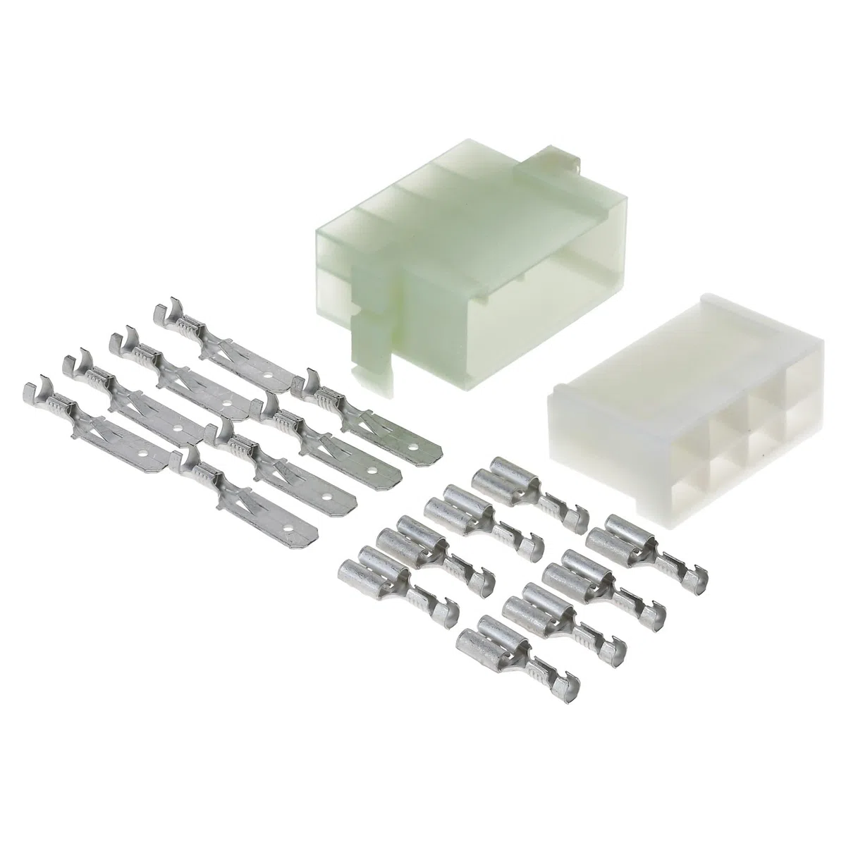 Kalitec KALI-2508 Fastin-Faston Set de 8 pines I Conector plano + casquillo plano 0,75-1,5 mm² incluye carcasa I Conector de coche 28 A I Conector de cable para coche, moto caravana