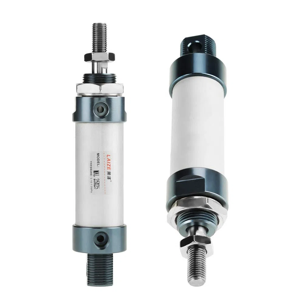 Cilindro neumático de aire pequeño Cilindro de doble efecto de 25 mm de diámetro 25 mm Carrera de una sola barra