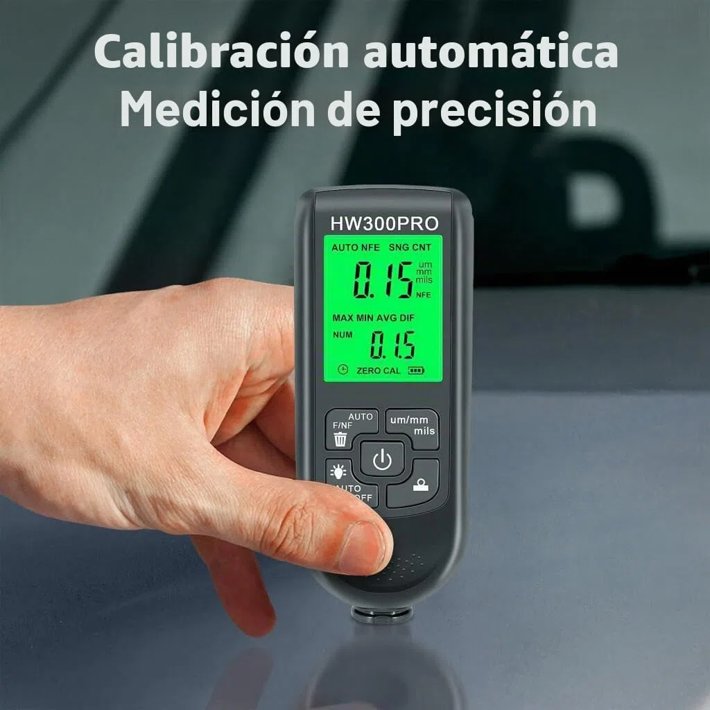 QUMOX Medidor digital de grosor de revestimiento, medidor de grosor de pintura portátil, función de apagado automático, rango de 0 a 2000 UM, herramienta de medición de revestimiento para laboratorio