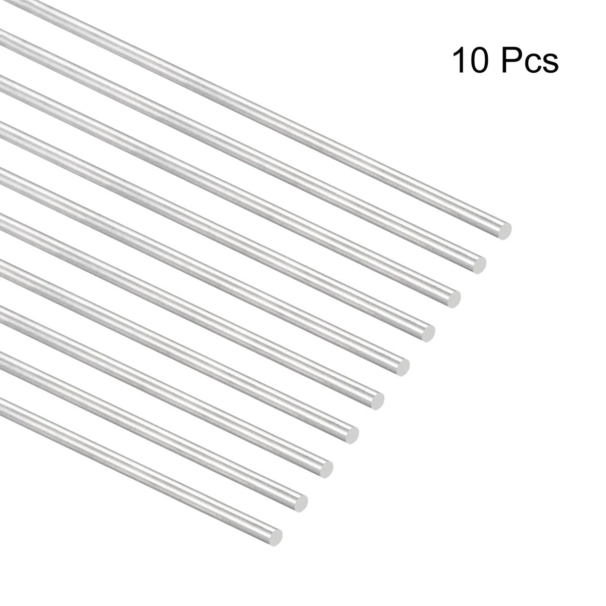 sourcing map 304 Inoxidable Acero Redondas Varillas, 3mm x 450mm Sólido Eje Varillas para Bricolaje Artesanía Maqueta Coche Helicóptero Avión, Paquete de 10
