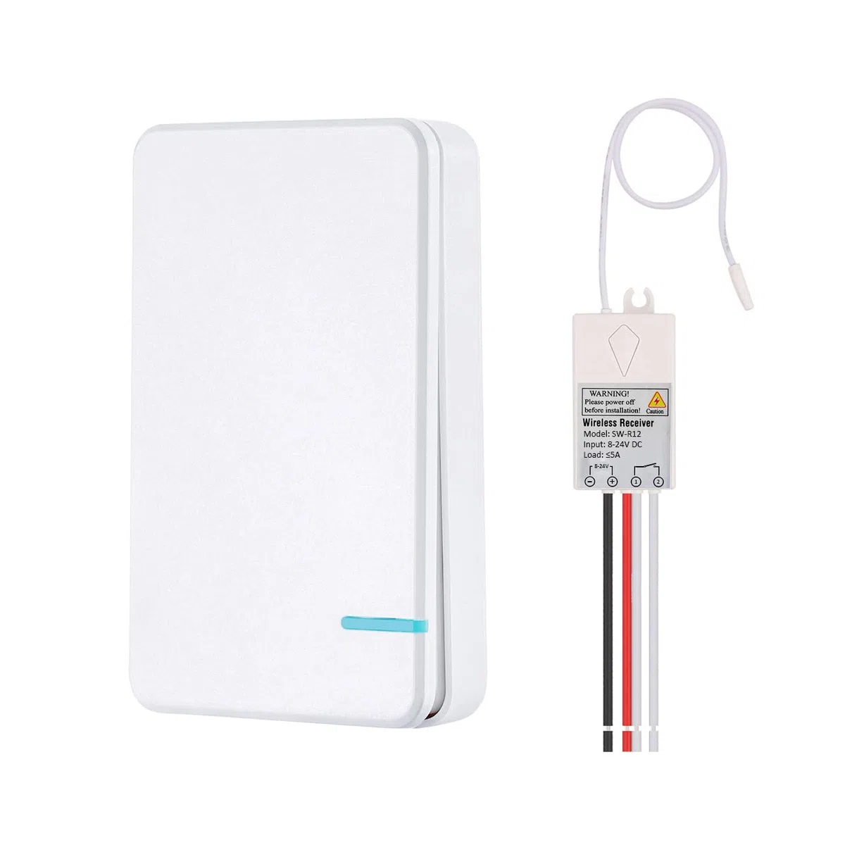 Mengshen Interruptor Inalámbrico 8V-24V, Transmisor Y Receptor De Relé De Control Remoto Seguro Universal para Luces Abridores De Puertas De Garaje Motor De Cámara Dispositivos De Bajo Voltaje