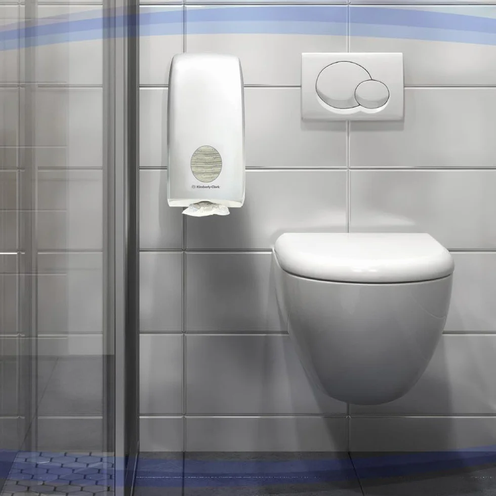 Aquarius Dispensador de papel higiénico plegado 6946 - 1 dispensador de papel higiénico blanco de una hoja