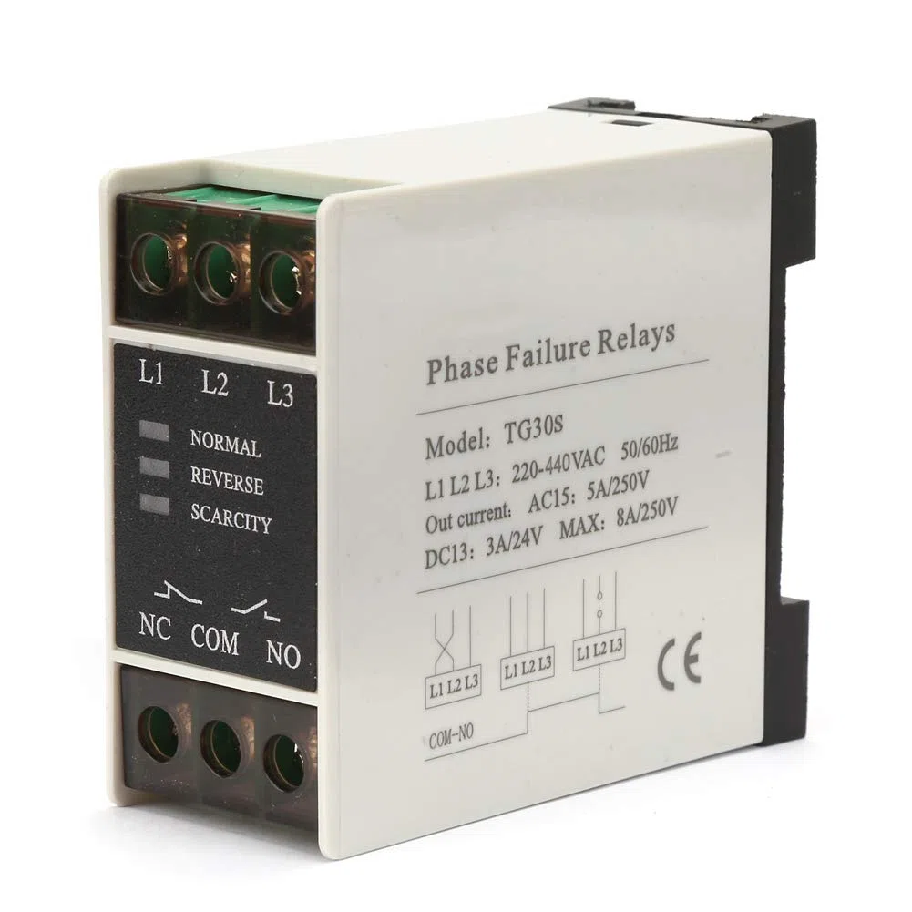 Relé de Monitoreo de Voltaje Mini TG30S Trifásico Protección contra Rayos Protector de Secuencia de Fase Proyectos de Electrónica de Construcción para Aplicaciones Industriales