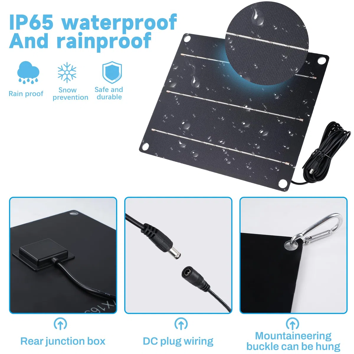 BuyWeek Ventilador de Escape Solar de 6W 6V Circulación del Aire de Enfriamiento Silencioso Ventilador Versátil Alimentado por Panel Solar para Mascotas