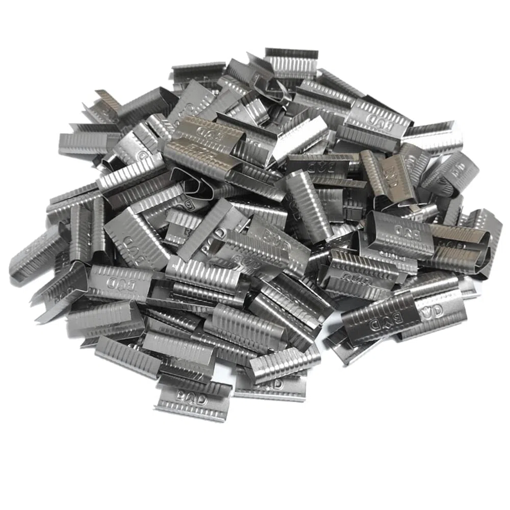 Sellos de metal de 13 mm para tensor manual para flejas, paquete de 2000 unidades