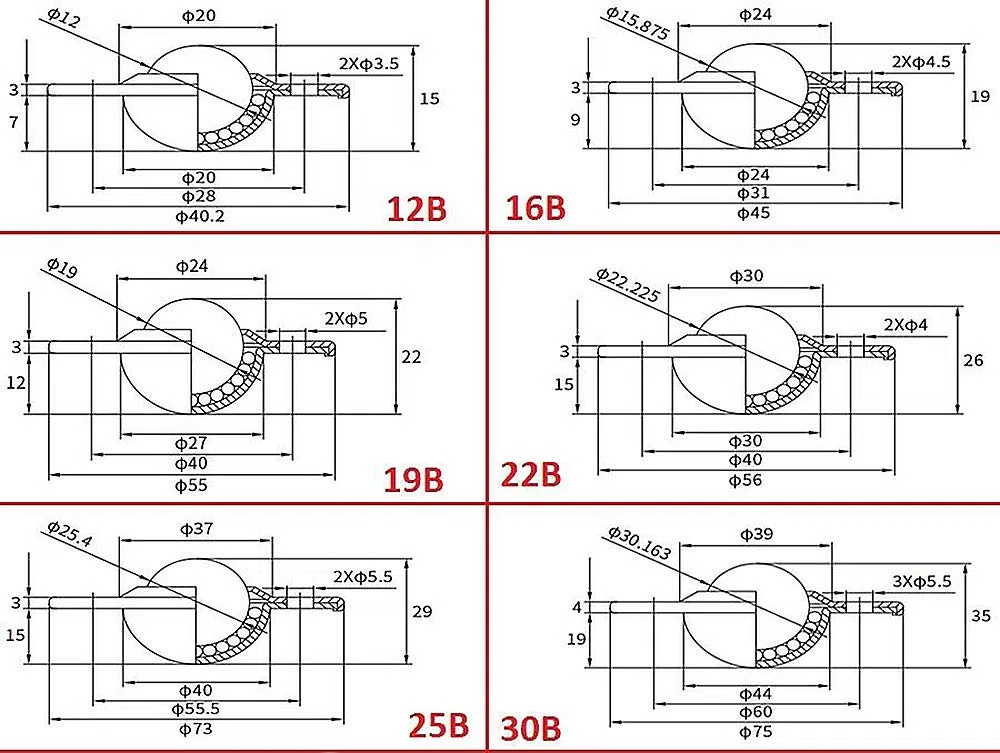 CY-16B - Rueda de nailon para platillo volador, 16 mm de diámetro, 5 unidades