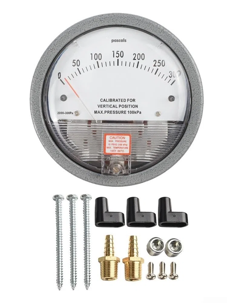 Manómetro manómetro de presión diferencial con pantalla analógica para medición precisa de la presión de aire en microelectrónica y HVAC (0-300pa)