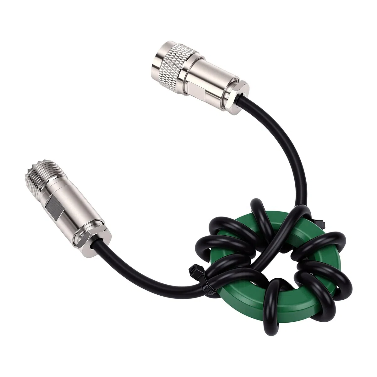 Eujgoov Choque de Onda Corta HF 1,8 a 50 MHz Balun Anti Interferencias Alta Potencia FT8 Núcleo de Ferrita de Zinc Dedicado Choque de Modo Común de 50 Mm para Radioaficionado