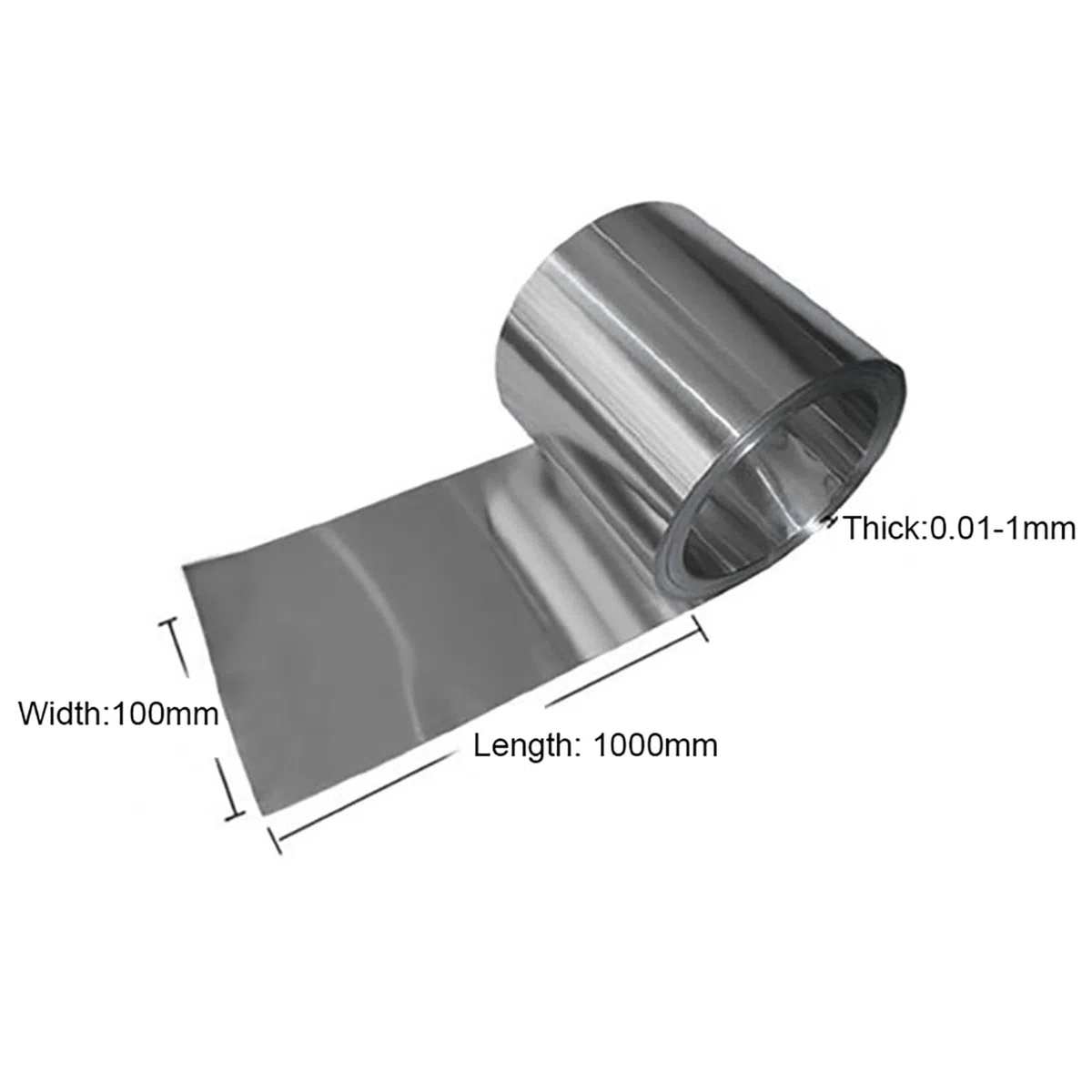 Rollo de chapa de zinc de alta pureza 99.9 % para techo de laboratorio de ciencia, bricolaje, manualidades, metalurgia (0.08 x 100 x 1000 mm)