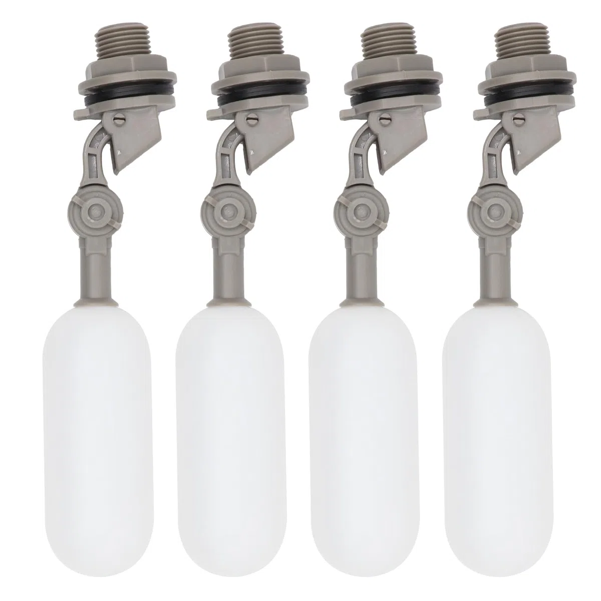 VáLvula de Flotador 1/2 Pulgada, 4 VáLvulas de Flotador, VáLvula de Flotador Autollenante de PláStico con Brazo Ajustable Para Abrevaderos de Ganado, Acuarios, Acuicultura (Gris)
