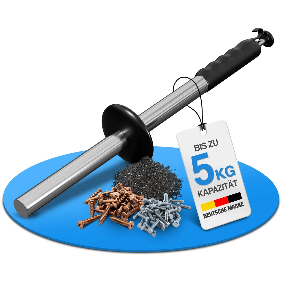 Barra magnética NTG para virutas con capacidad de 5 kg, longitud 385 mm, recogedor magnético para virutas de metal y virutas de cepillado, para virutas metálicas