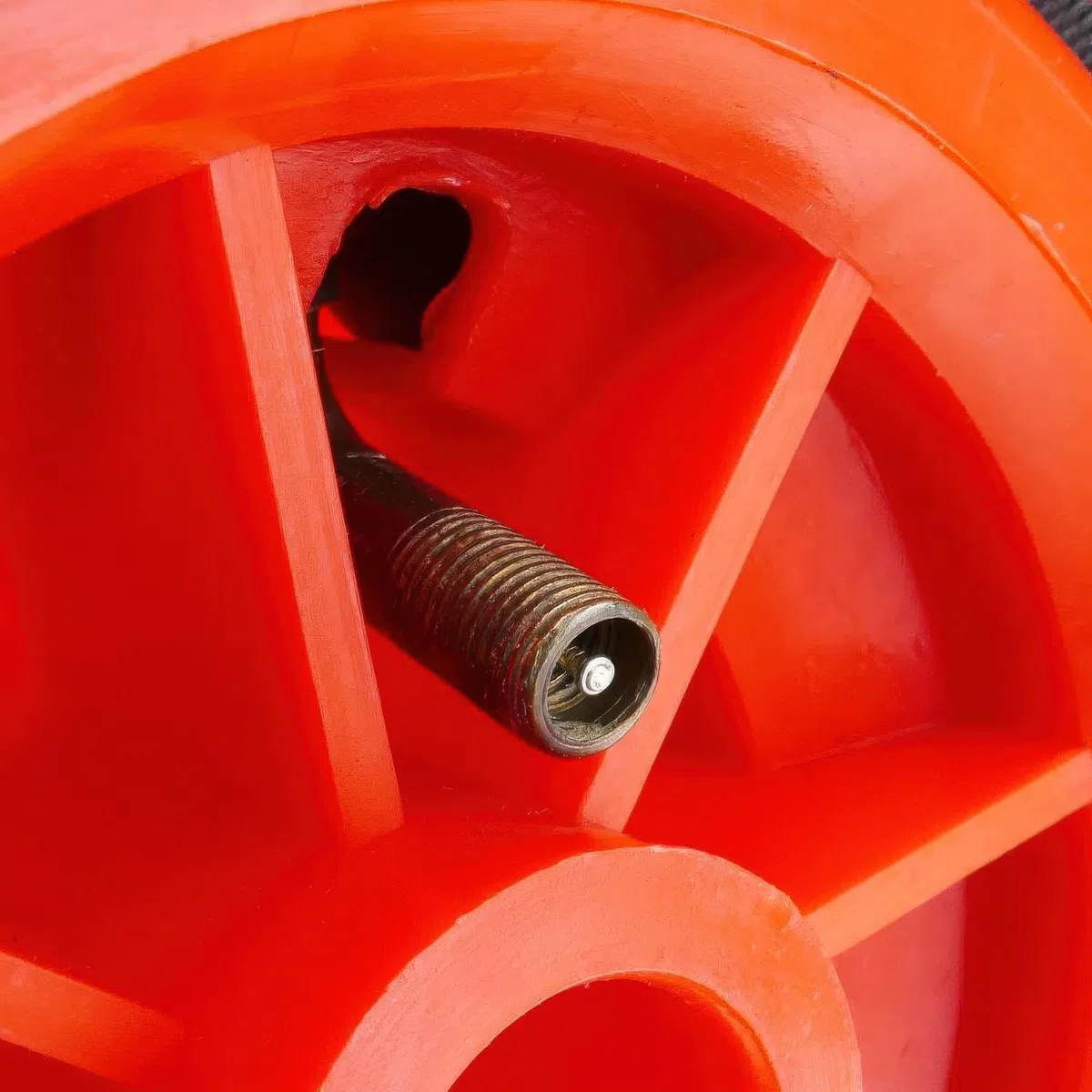 Rueda maciza de carretilla anti-pinchazos, Diámetro 260 mm, Ancho de banda 75 mm, Diámetro agujero del buje, Longitud del Buje 75mm, Capacidad de carga 100 Kg, Diámetro de 260 mm