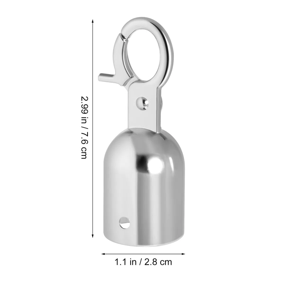 Homoyoyo 2 topes de cable de acero con mosquetón, resistentes mosquetones, topes de acero para accesorios de terraza y plata segura, 2,99 x 1,10 x 1,10 pulgadas