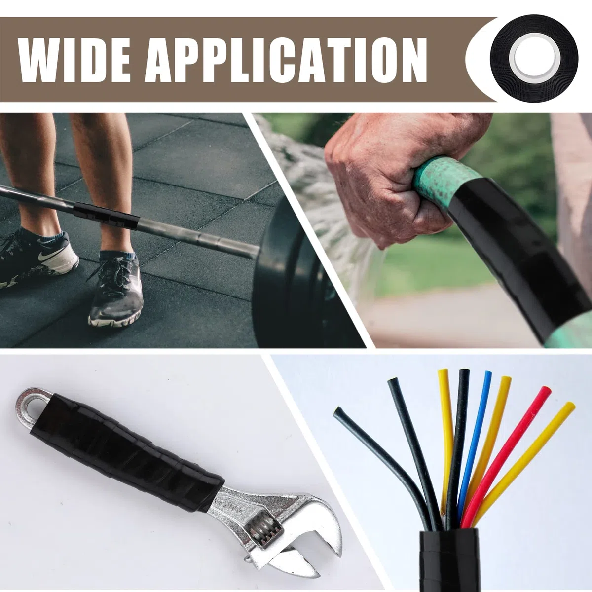 AIEX Cinta Silicona Autofusion, 2,5cm x 3 m 2 Rollos Impermeable Cinta Silicona Adhesiva Cinta Silicona de Autofusión Rescate para Fugas de Tuberías Reparación de Emergencia Cables Eléctricos (Negro)