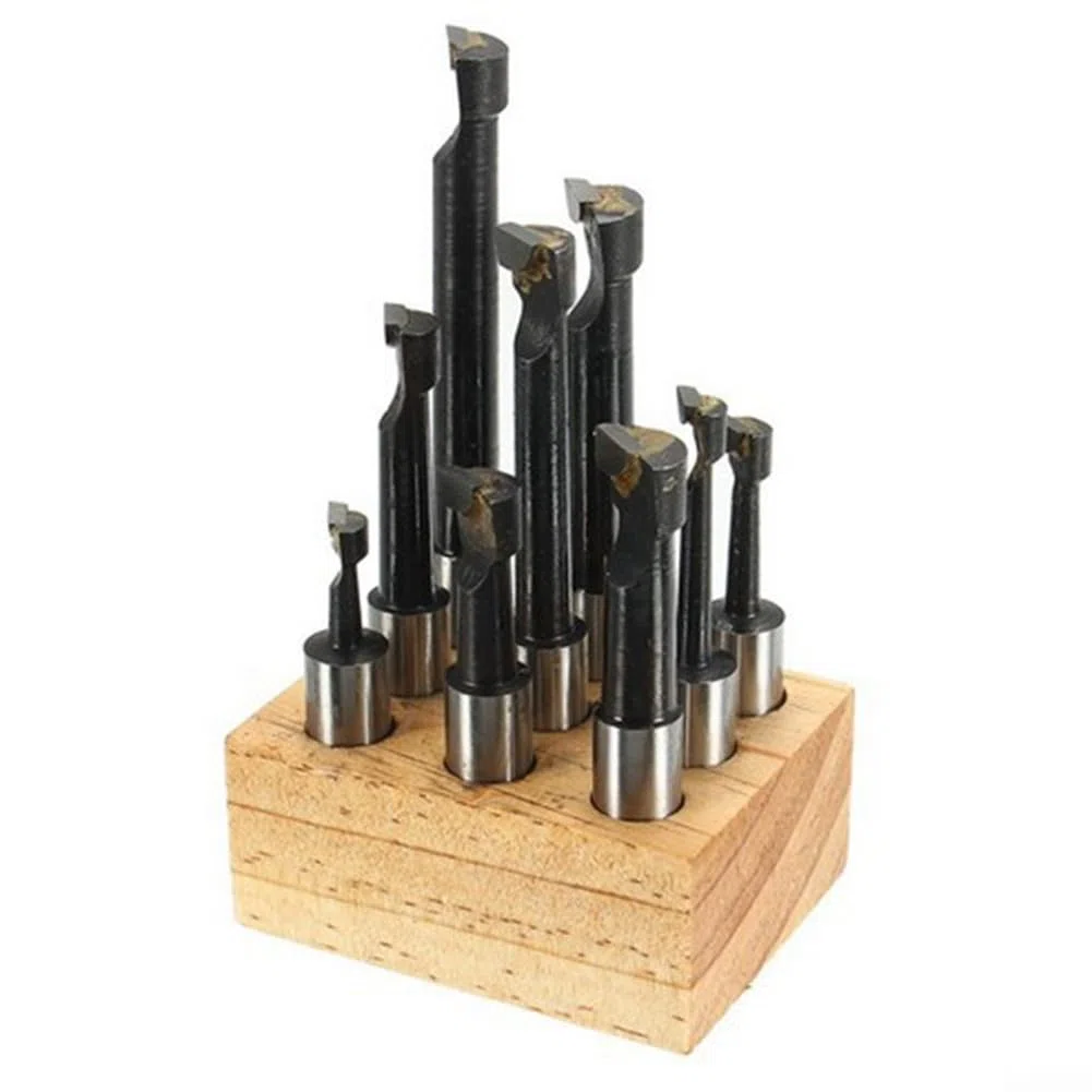 Barras de mandrinar de vástago, juego de 9 barras de mandrinar de aleación de 12 mm para taladro de 50 mm para barra de perforación cónica MT3-M12 para fresado de torno