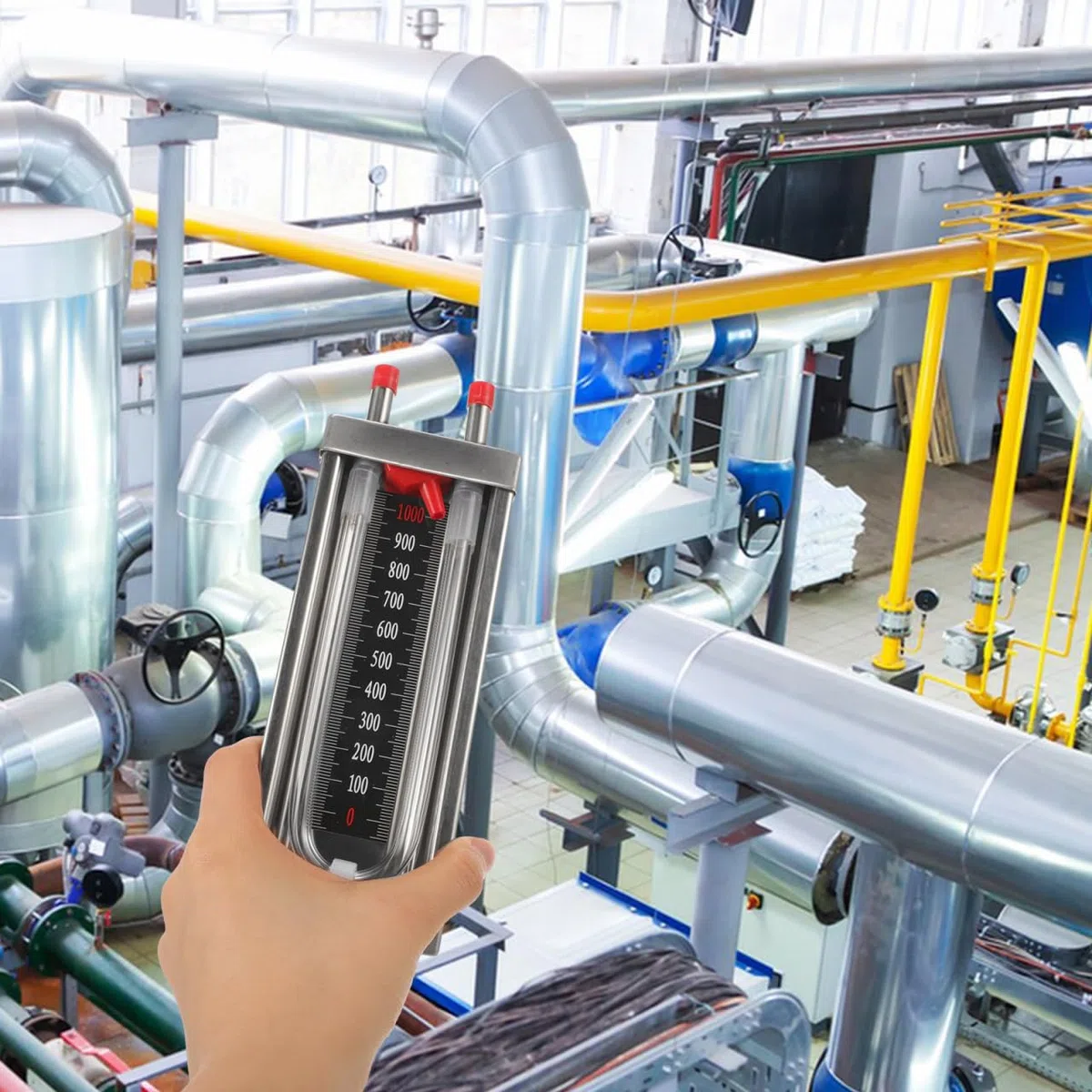 iplusmile U tubo manómetro: 0-1000PA acero inoxidable de alta precisión sensor de presión manómetro vacío indicador de presión para el hogar laboratorio