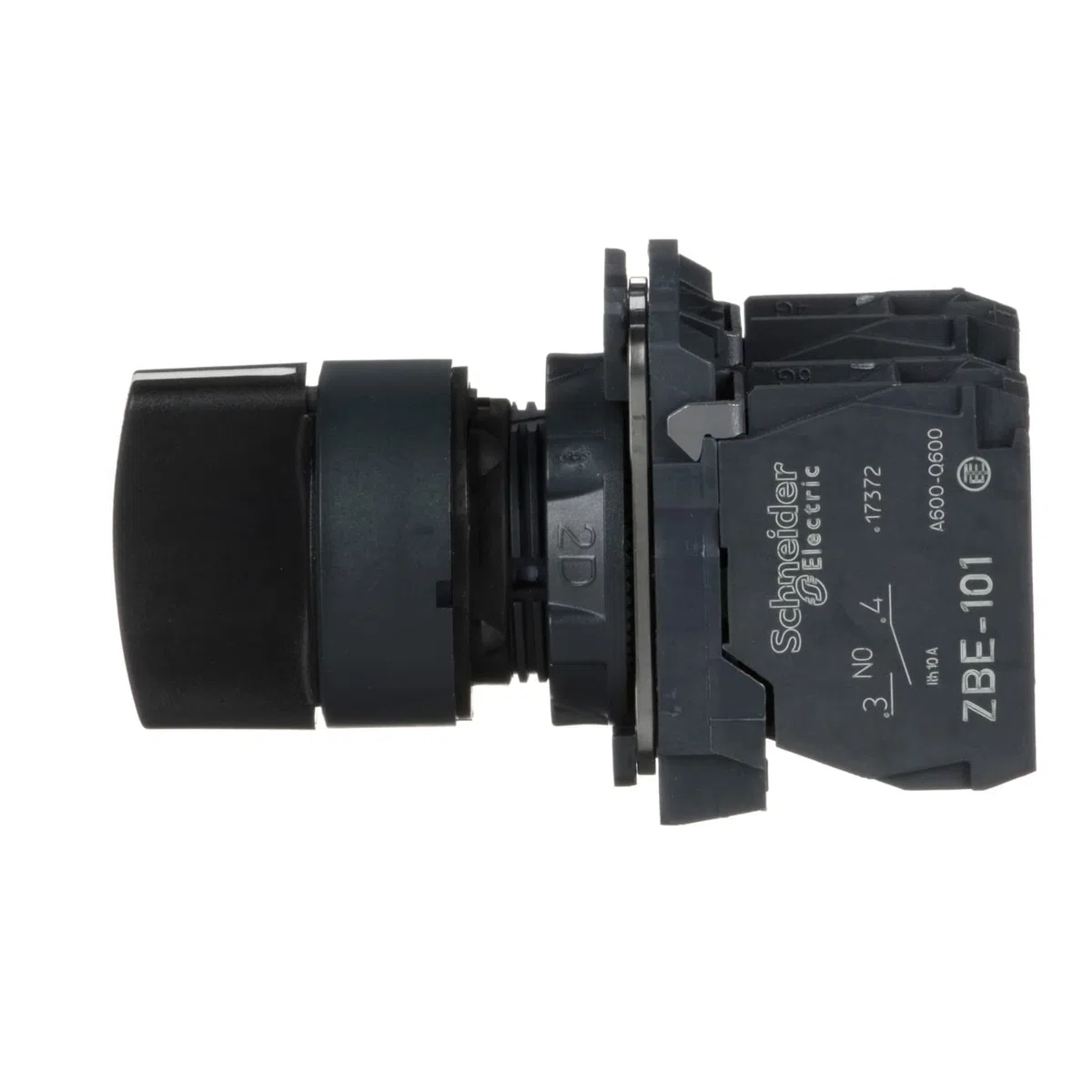Schneider Electric XB5AD33 Selector Diámetro 22, Mango de 3 Posiciones, 2 Na, Negro
