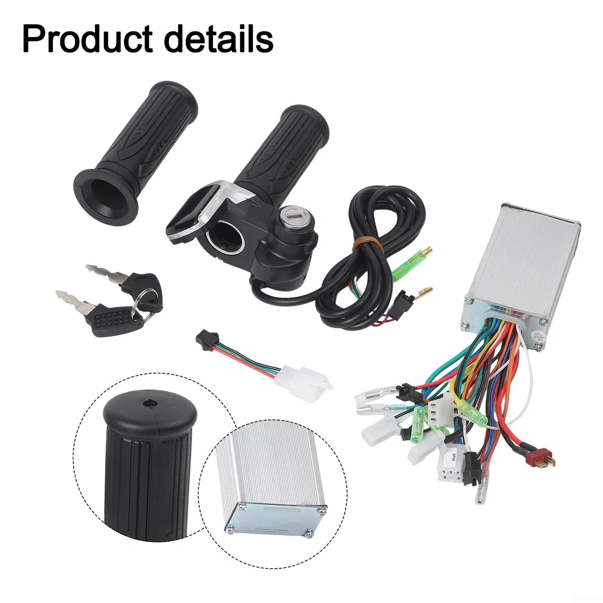 Juego de controlador de bicicleta eléctrica, controlador de motor sin escobillas, pantalla LCD, kit de manillar del acelerador, para bicicleta eléctrica de 24 V, 36 V, 48 V, 250 W, carcasa de