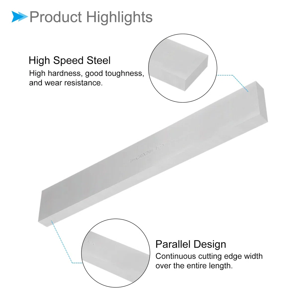 Herramienta Cuadrada Taladro, 10mm x 30mm x 200mm, Alta Velocidad Acero 4241 Torneado Herramienta - (Aplicaciones: para Torno Fresadora Máquina), 1 Unidad