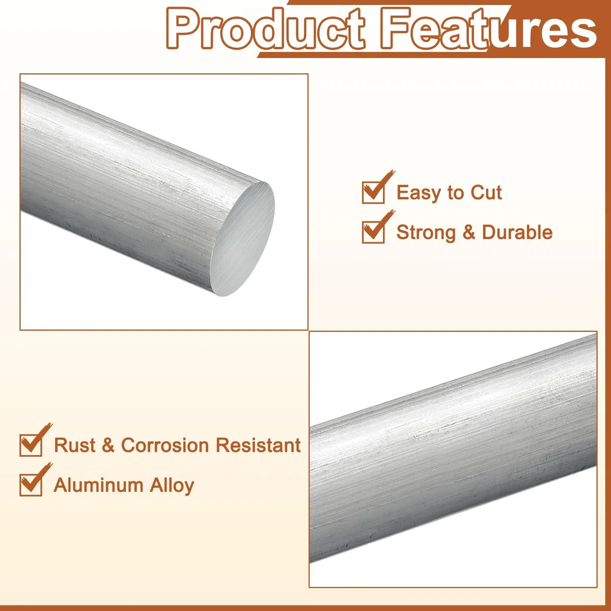 QUARKZMAN Varilla Redonda De Aluminio De 1"(25mm) De Diámetro 12"(305mm) De Longitud Varilla Redonda De Aluminio 7075 Sólida Barra De Torno Para Industria Construcción Manualidades DIY