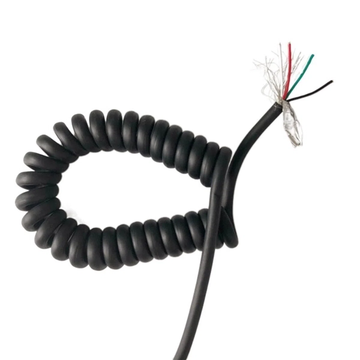 Muelle Espiral Cable blindado telescópico en espiral de 6 núcleos 22AWG, Cable elástico de 1 metro, 10 metros, 12 metros, Cable de resorte de superficie mate Retráctil Bobina (Size : Stretch 2 meter