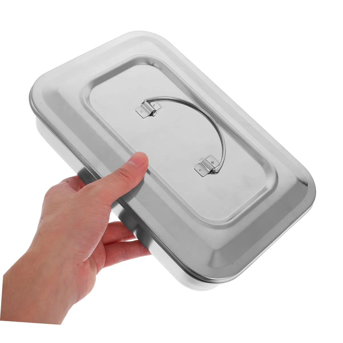 Ipetboom Bandeja De Acero Inoxidable Con Tapa Cuadrada Fácil De Limpiar Y Herramienta Para La Industria De La Belleza
