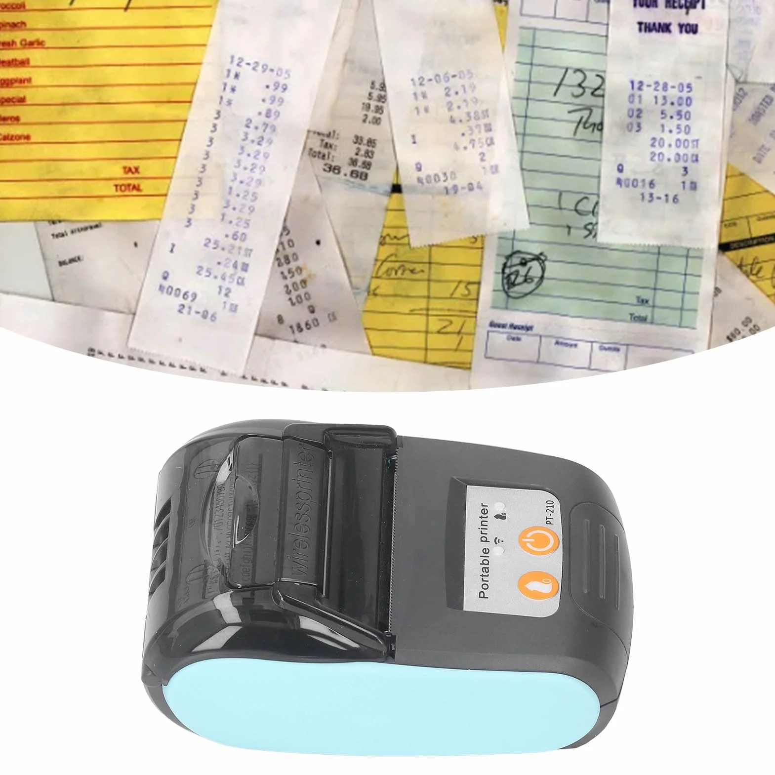Impresora de Recibos, Miniimpresora Portátil Inalámbrica de 58mm para Venta Minorista, Compatible con iOS, (sin Bolsa de Almacenamiento)