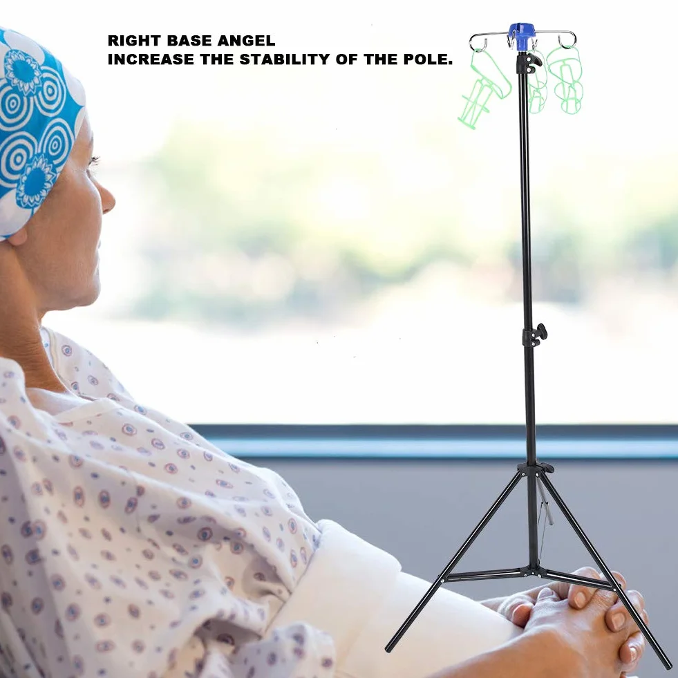 Soporte para suero intravenoso, soporte para suero intravenoso,soporte para bolsa de goteo, soporte para poste plegable para atención domiciliaria en la clínica, soporte para bolsa intravenosa portát