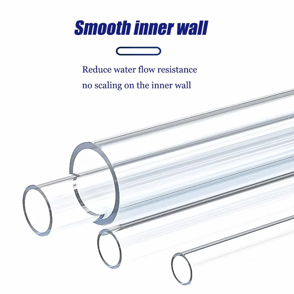 Tubo plastico OD28mm-38mm Espesor pared2mm-5mm L500mm Tubo Transparente rígido Tubos PVC Redondo plastico,38mm*3mm