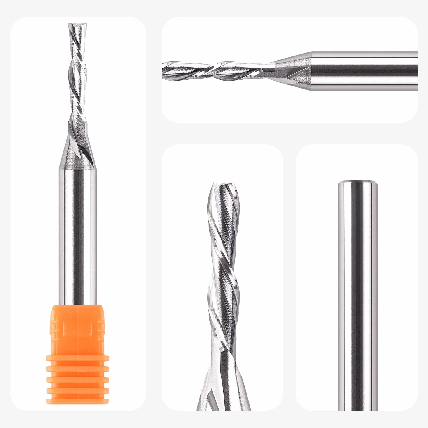 SpeTool Fresas para Madera 8mm Fresa de Ranurar Down-Cut CNC Fresa Espiral HRC55 Diámetro de Corte 4mm Fresa Helicoidal Longitud de Corte 20mm Carburo Herramienta Fresas de Corte para Cortar Madera