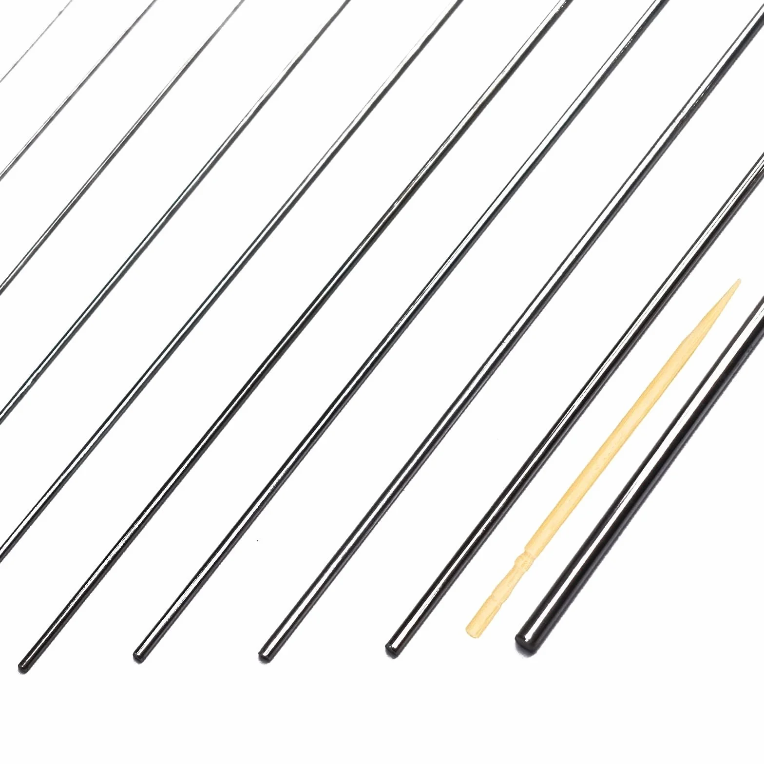 156PCS 40CM Recto Alambre de resorte de acero inoxidable Kit, 13 tamaños Alambre de acero sólido, Diámetro 0,2mm 0,3mm 0,4mm 0,5mm 0,6mm 0,8mm 1mm 1,2mm 1,4mm 1,6mm 1,8mm 2mm 3mm