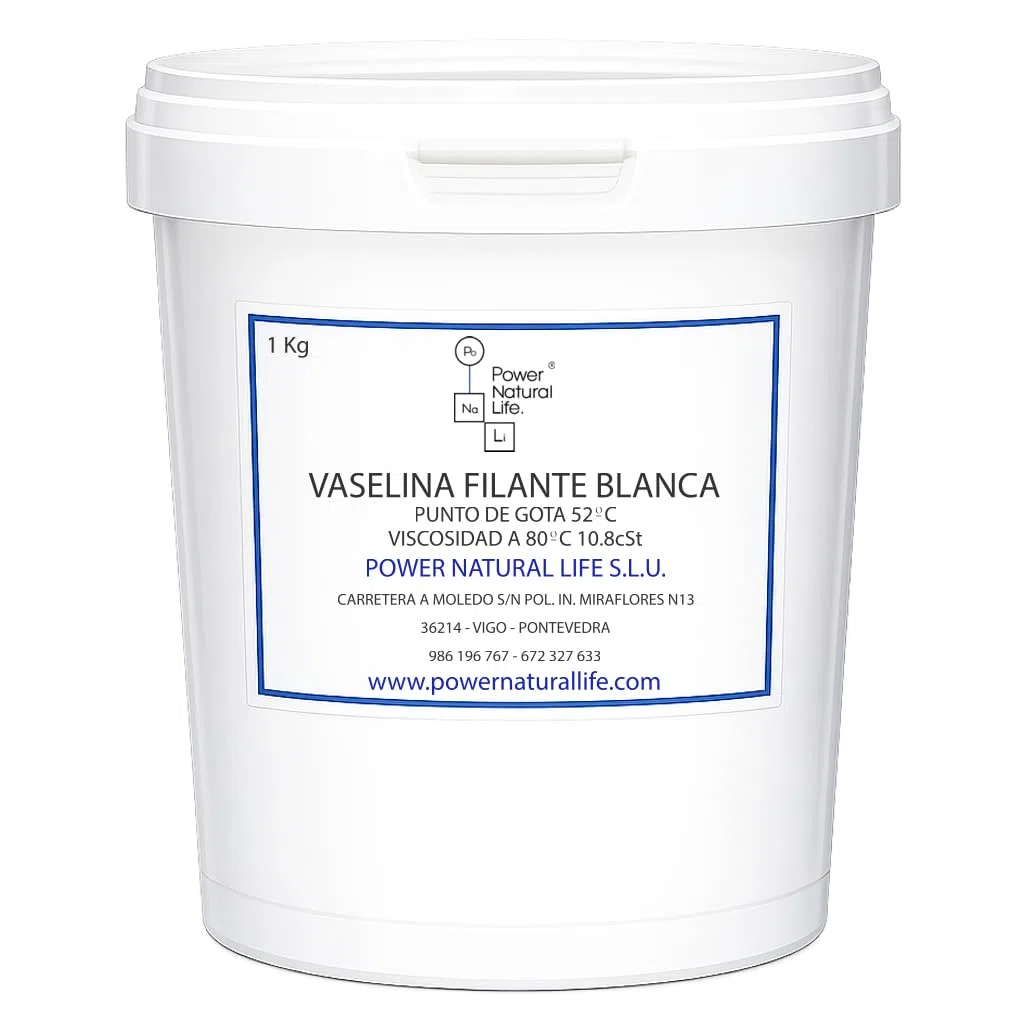 Vaselina Filante Blanca | Power Natural Life | Envase 1 kg | Uso Técnico e Industrial | Base Oleosa Semisólida | Materia Prima Cosmética