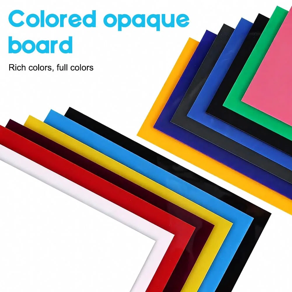 10 placas acrílicas multicolor, 20 x 20 x 3 cm, placa de plástico acrílico, para carteles grabados con láser, modelismo, pantallas, marcos de fotos, proyectos de manualidades y bricolaje (10)