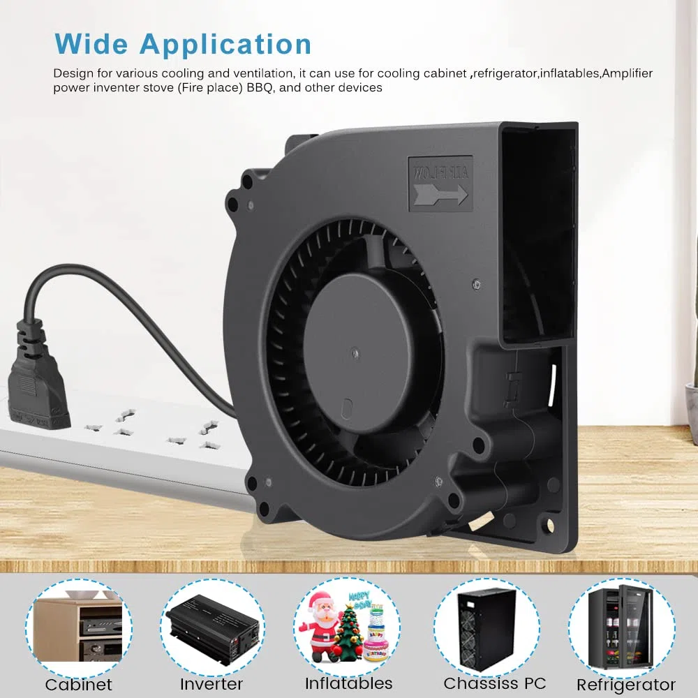 GDSTIME Ventilador radial de 220 V CA, 120x32 mm, EC 240 V, turbinas, 120 mm, ventilador radial, doble rodamiento de bolas, ventilador de refrigeración 12032, ventilador radial para barbacoa