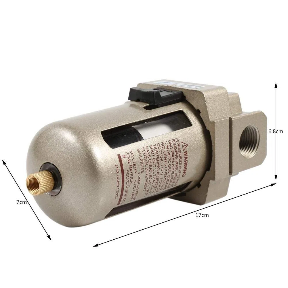 Compresor de filtro de aire- 1 pieza Durable 1/2 '' Compresor de filtro de aire Trampa de humedad del agua Separador Regulador Accesorios