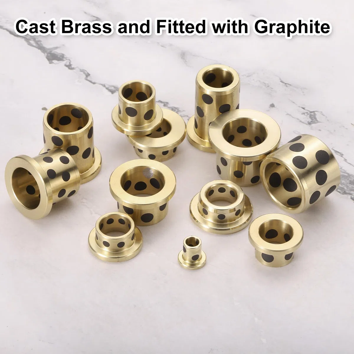 QUARKZMAN 4 Piezas de Cojinetes de Manga Bridada 16mm de Diámetro X 20mm de Diámetro Exterior X 25mm de Altura, Cojinetes de Manga de Bronce Grafito Envueltos Sin Aceite