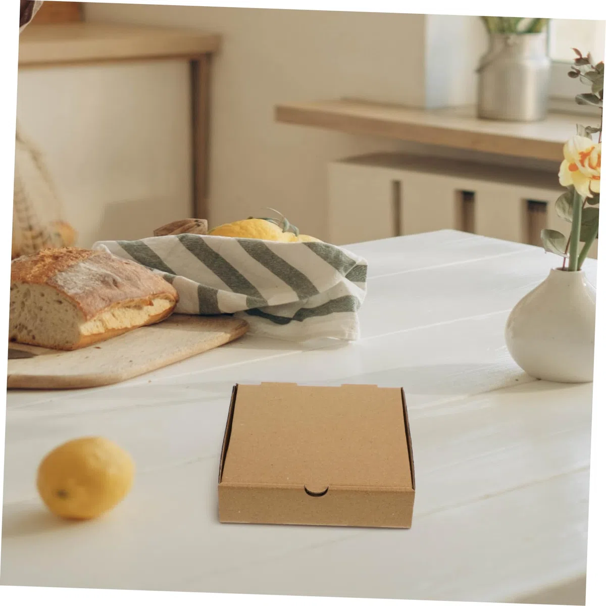 GARVALON 10 cajas de cartón para pizza, cajas de papel para sacar pizza, cajas de almacenamiento para pizza, bandejas de papel para pizza, cajas de papel para pizza, boquillas de pizza