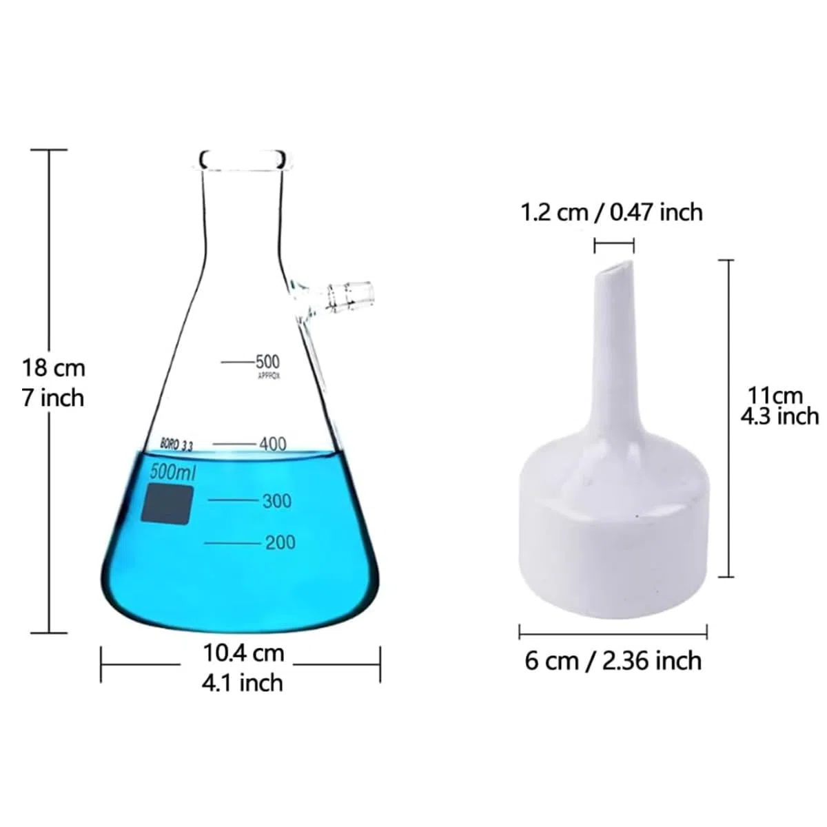 500ml equipo de filtración al vacío unidad de destilación de filtración al vacío de laboratorio, con bomba de filtración al vacío, botella de filtración, embudo de brinell, papel de filtro (500ML)