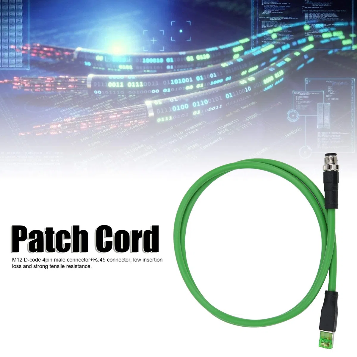 Cables Ethernet Cable de conexión M12 a RJ45 Cable de red de 4 pines para aplicaciones Ethernet industriales Cable de red impermeable IP67