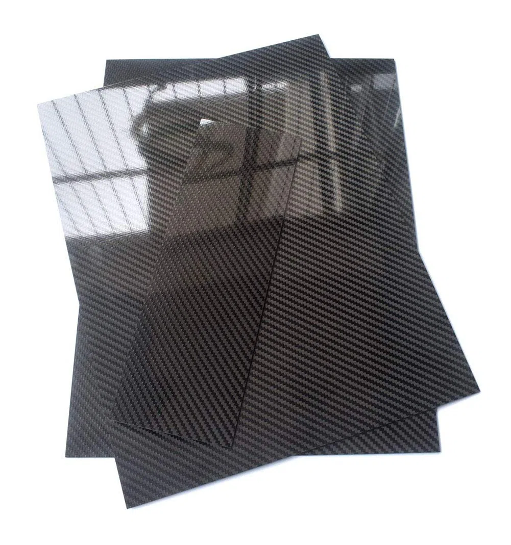 Hoja de Fibra de Carbono 3K 100% Placa de Placa Panel rígido Laminado de Sarga de Sarga Superficie Brillante para RC Drone Quadcopter Car,200mm x 350mm x 0.5mm