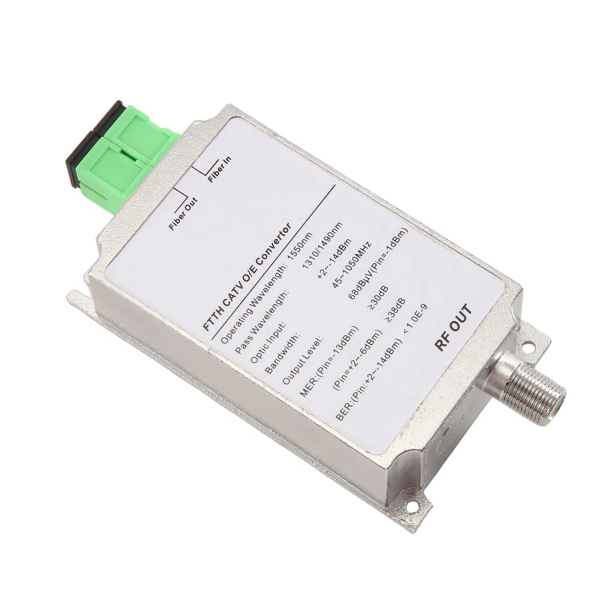 Receptor Mini CATV FTTH, Convertidor Nodo WDM Óptico a Fibra Triplexer Minimodo AGC Interior, 1310nm/1550nm sin fuente de alimentación,
