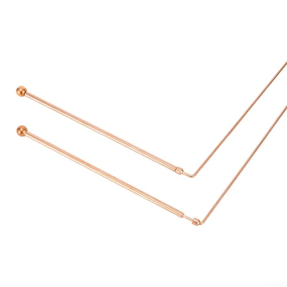 Varillas de radiestesia de cobre 99.9% - 2 varillas de radiestesia con 1 colgante, sonda de cobre de varilla detectora para adivinación, agua adivinada, tesoro, artículos enterrados