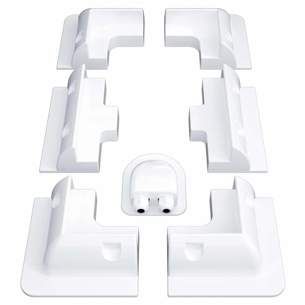 Soportes de Montaje de Panel Solar ABS, 7 Piezas sin Taladro, con Casquillo de Entrada de Cable para casa, Remolque, Barco, Furgoneta, Garaje, Pared y Otros Soportes