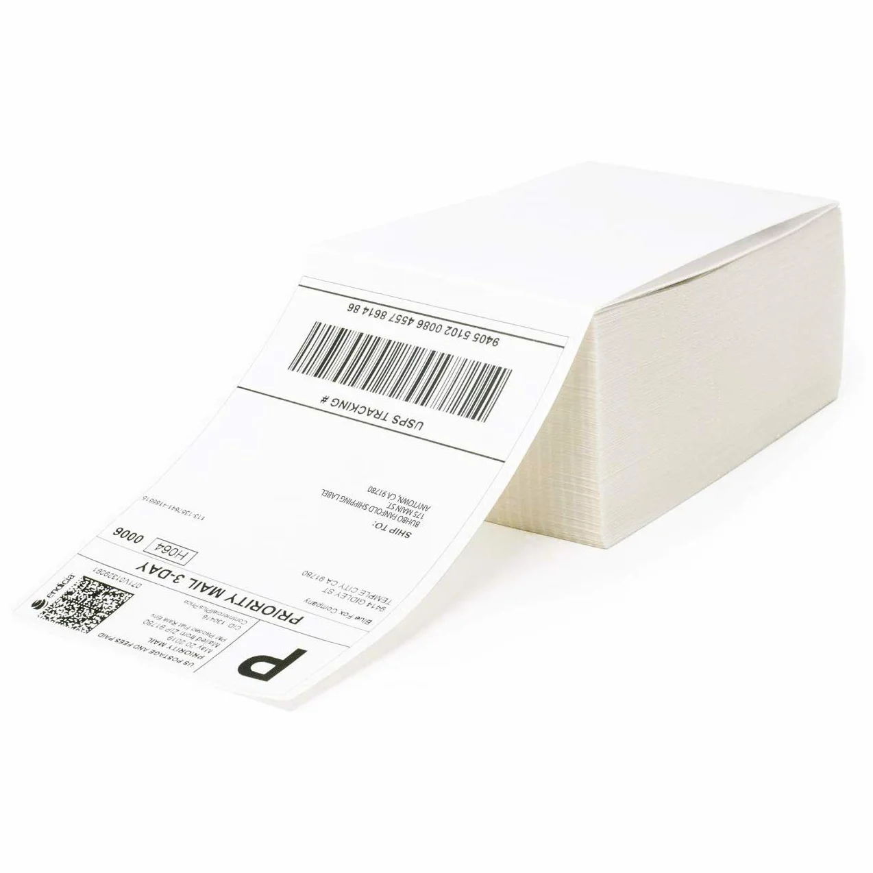 NETUM 4" x 6" Fan-fold Direct Thermal Labels - White Shipping Mailing Postage Labels, Perforated, Permanent Adhesive(1 Stacks - 500 Labels) (Thermal fanfold Label 4 X 6)