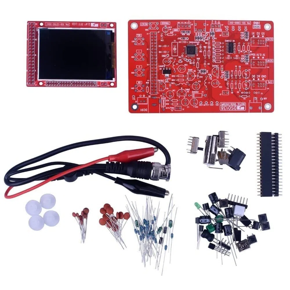 Kit de osciloscopio digital de código abierto de 2.4 pulgadas TFT 1Msps con piezas de bricolaje + sonda 13803K (SMD presoldado)
