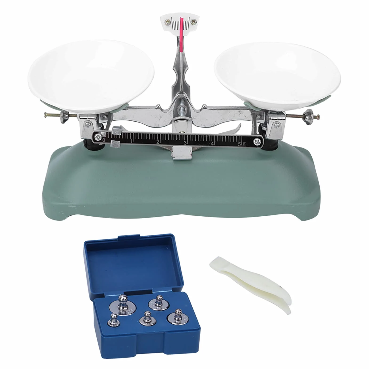 Juego de Báscula de Equilibrio de 500 G/100 G, Báscula de Bandeja Mecánica con Kit de Peso para Accesorio de Experimento Físico de Química (100 gramos)