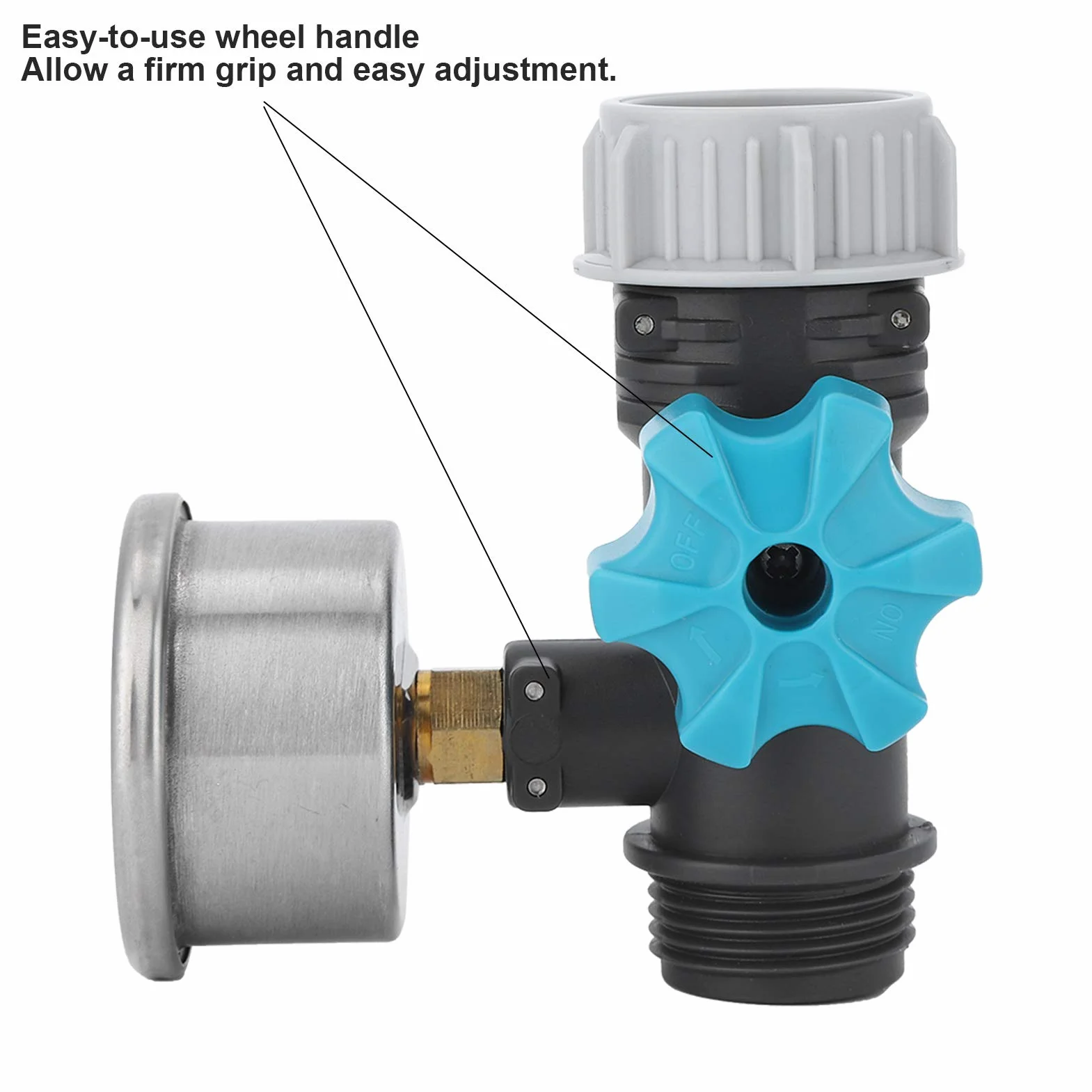 Ejoyous Reductor de Presión para Grifo, Manómetro de Agua de 3/4 Pulgadas G3, Reductor de Presión de Agua, Regulador de Presión de Agua, Válvula Reguladora de Presión con Medidor de