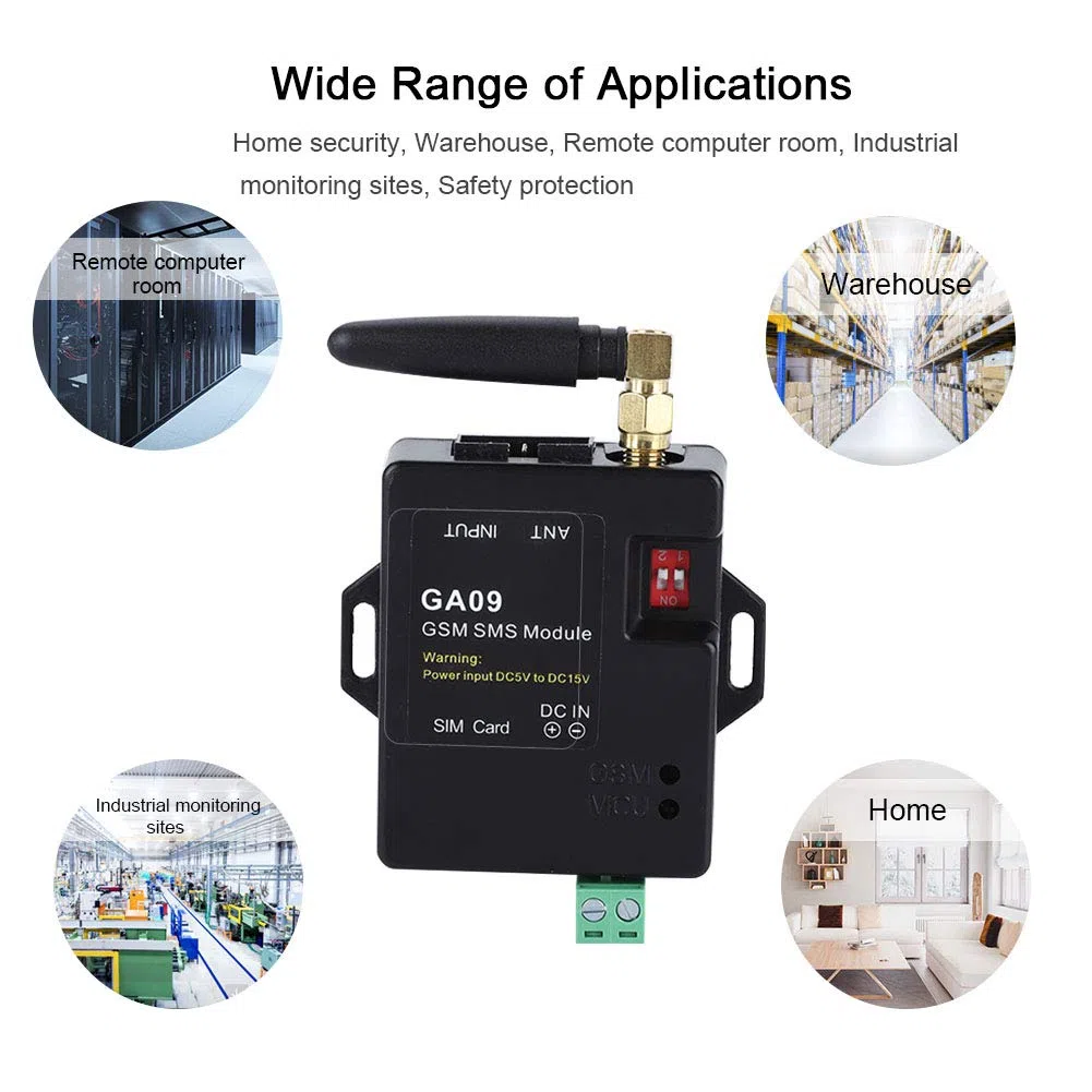 Mini sistema de alarma GSM de seguridad para el hogar de 8 canales con diseño inteligente y llamada de alarma SMS inalámbrica, tamaño ultradelgado, sistema de alarma SMS GA09, personalizado con texto