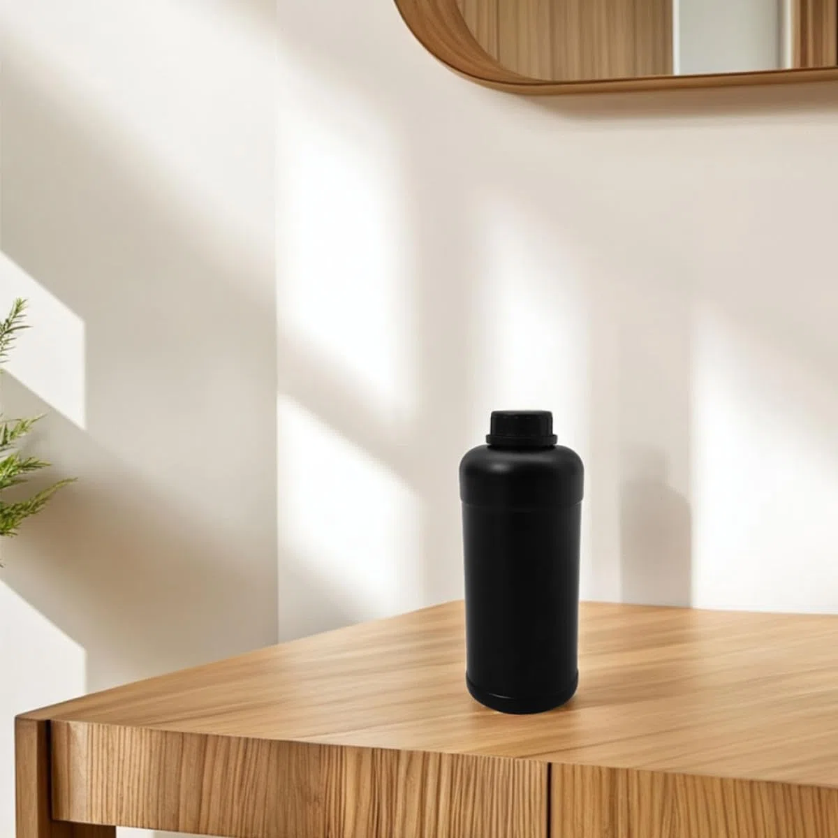 Genérico Botellas para Reactivos de Plástico Negro Opaco 1000Ml, 6 Unidades Tapa para Almacenamiento Seguro en Laboratorios y Manejo de Líquidos Químicos