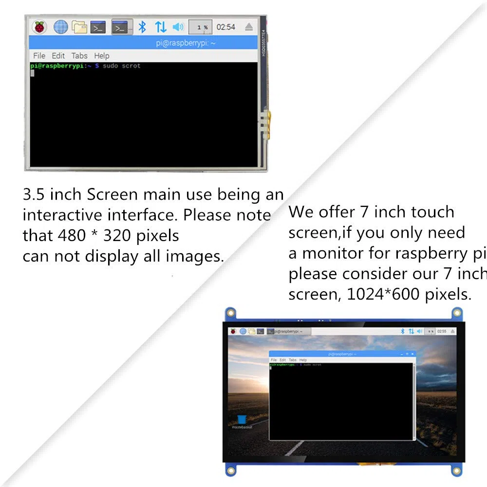 para Raspberry Pi 3B + Pantalla táctil de 3,5" con Estuche, Pantalla TFT LCD de 320x480 píxeles [soporta Raspbian, Ubuntu, Kali, RetroPie] (Pantalla multisistema de 3,5")